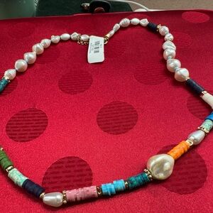 Colorful Beaded Pearl Necklace